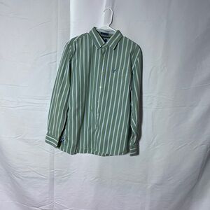 American Eagle Outfitters Green and White Striped Shirt